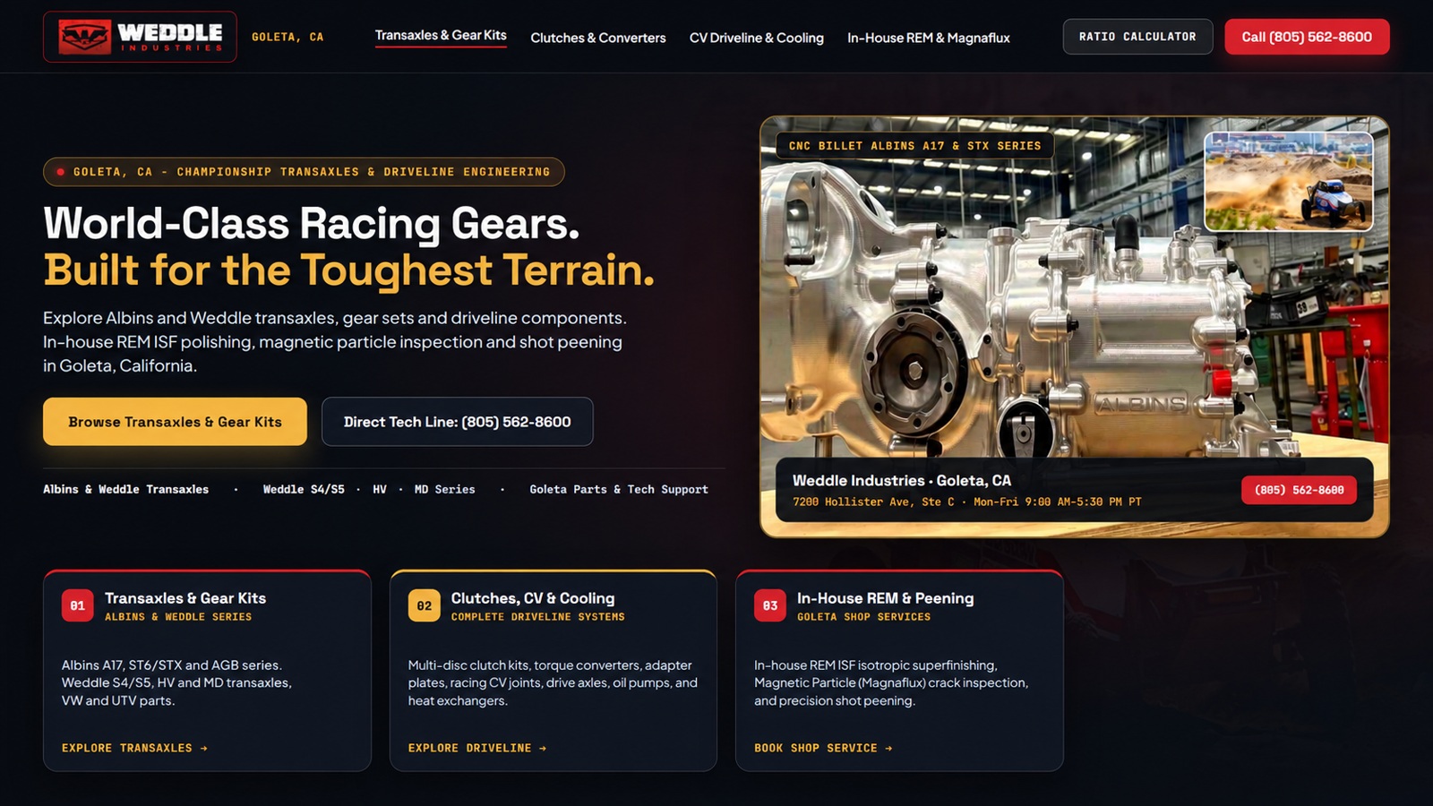Proposed Weddle Industries homepage preview